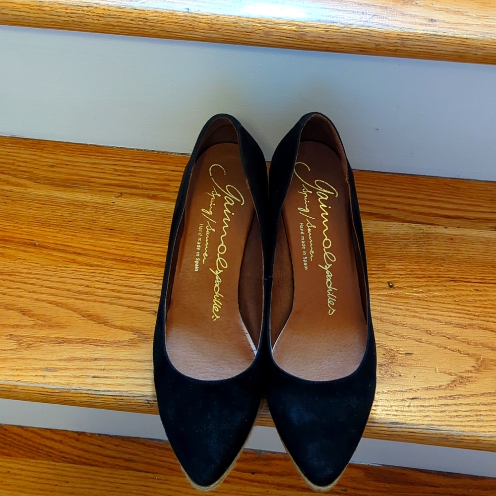 Suede Wedge espadrilles, size 10.5-11